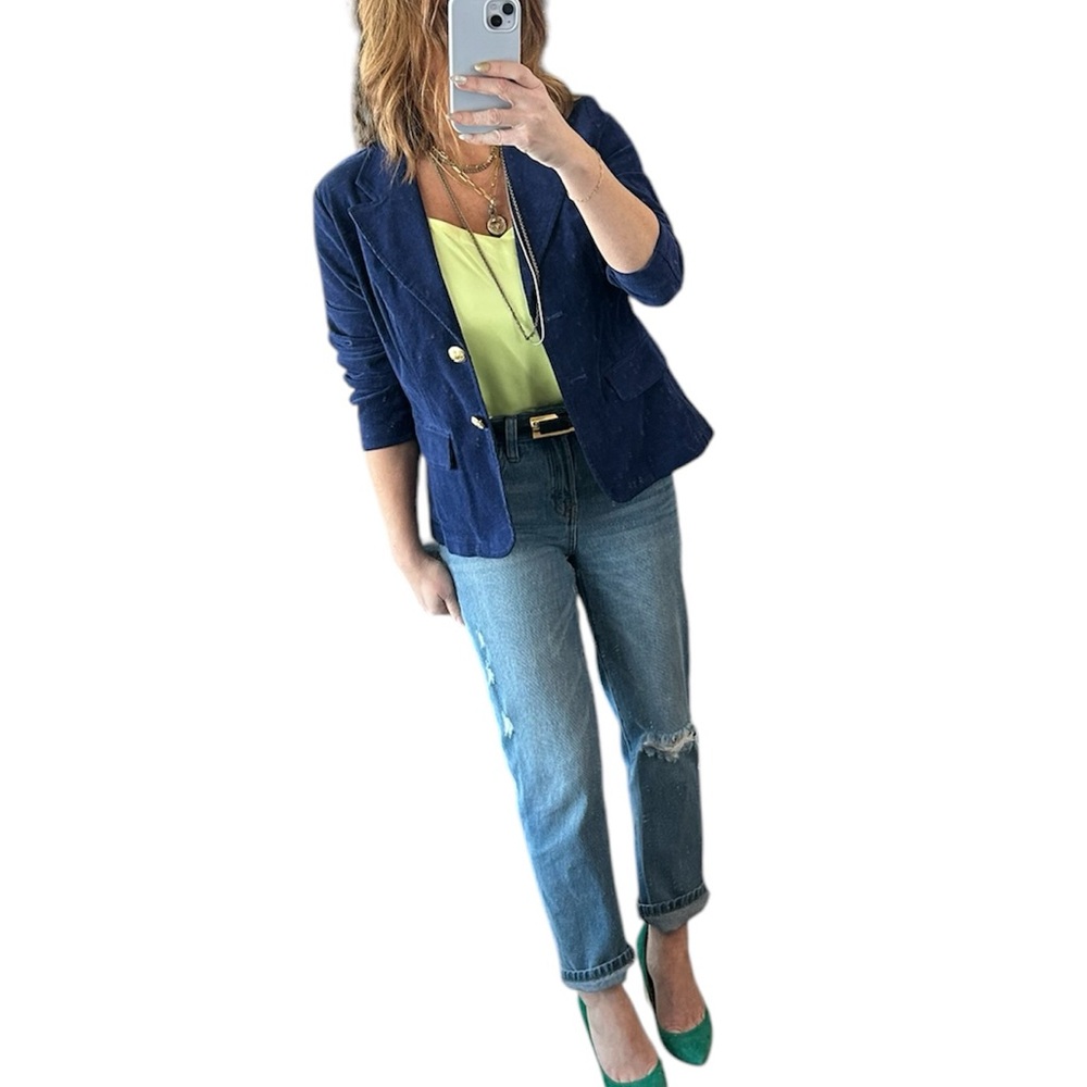 Vintage Deep Amethyst Corduroy Fitted Blazer